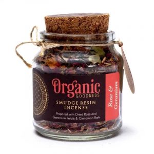 Organic Goodness Ros och Geranium Smudge Rökelse Örter (80 gram)