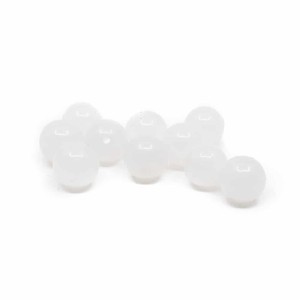 Ädelstenar Lösa Pärlor Vit Jade - 10 stycken (8 mm)