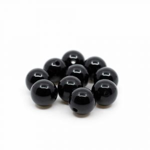 Ädelstenar lösa pärlor svart turmalin - 10 stycken (8 mm)