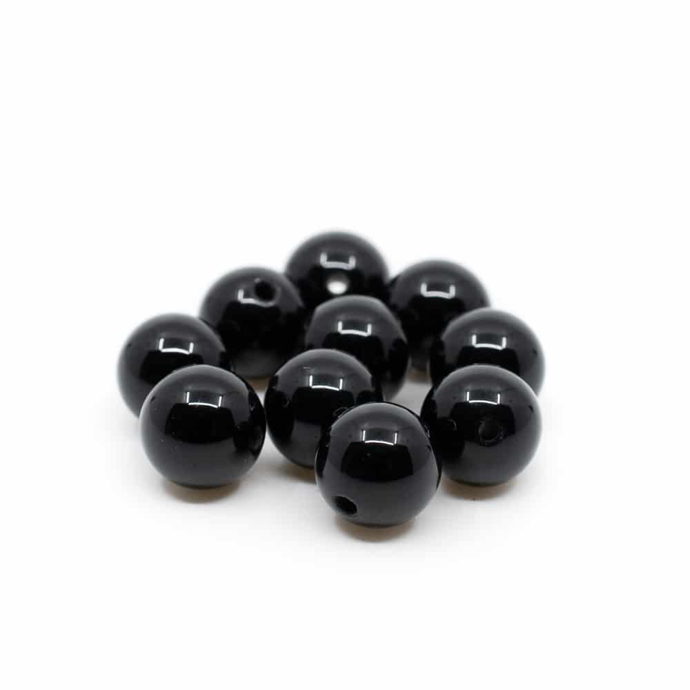 Ädelstenar lösa pärlor svart turmalin - 10 stycken (8 mm)