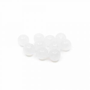Ädelstenar Lösa Pärlor Vit Jade - 10 Stycken (6 mm)