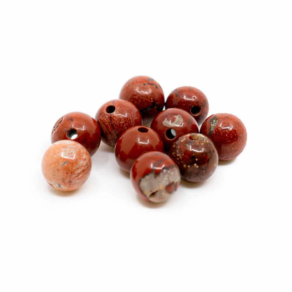 Ädelsten Lösa Pärlor Röd Jaspis - 10 stycken (6 mm)