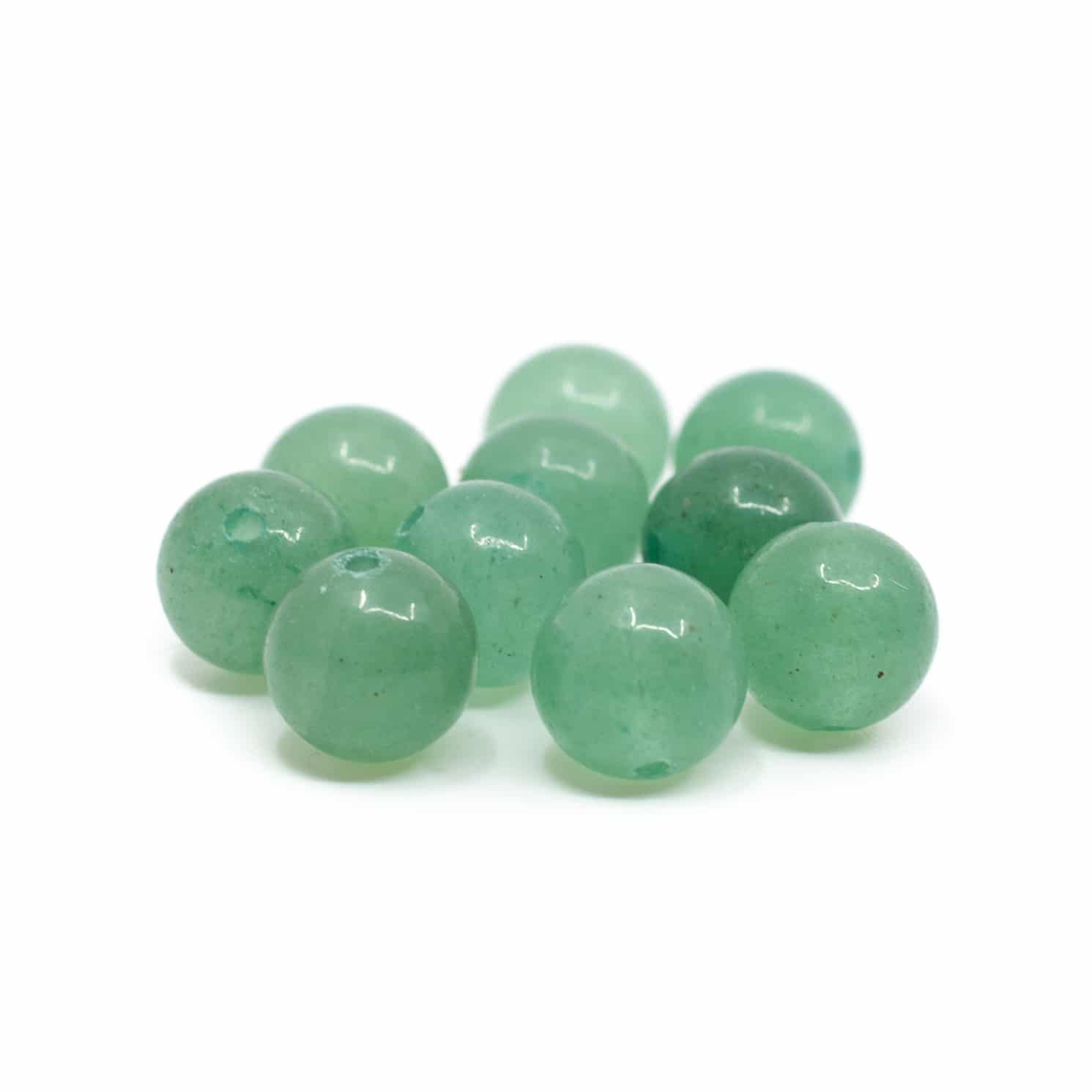 Ädelsten Lösa Pärlor Grön Aventurin - 10 stycken (8 mm)