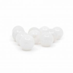 Ädelstenar Lösa Pärlor Vit Jade - 10 stycken (10 mm)