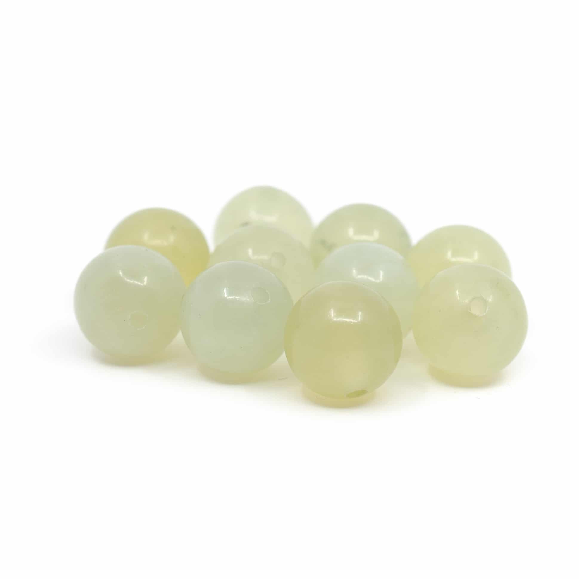 Ädelstenar Lösa Pärlor Grön Jade - 10 Stycken (10 mm)