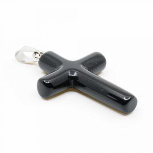 Ädelstens Kors av Obsidian (45 mm)