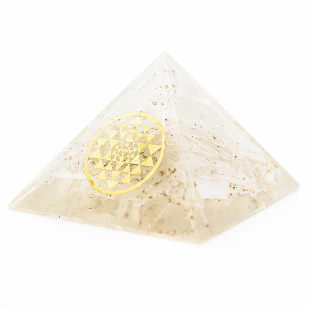 Orgonit Pyramid Selenit - Sri Yantra - (70 mm)