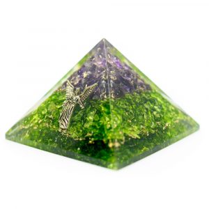 Orgonit Pyramid Ametist/Peridot - Ärkeängel Rafael - (40 mm)