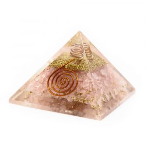 Orgonit Pyramid Rosenkvarts - Koppar Spiral - (40 mm)
