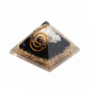 Orgonit Pyramid Mini Black Turmalin och Bergkristall (25 mm)