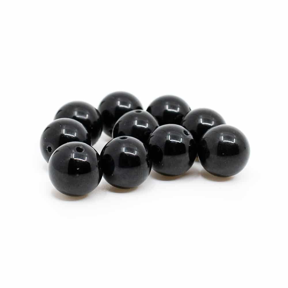 Ädelstenar Lösa Pärlor Black Onyx - 10 stycken (10 mm)