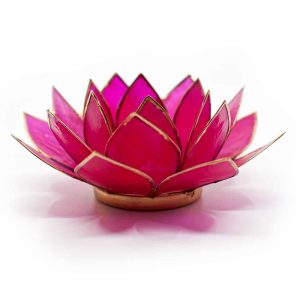 Fuchsia Lotus Ljuslykta med Guldkant