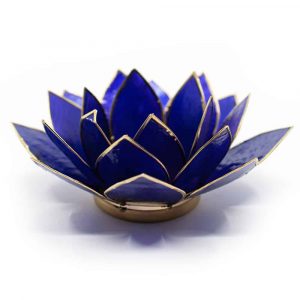 Indigo Lotus Ljuslykta med Guldkant 6e Chakra