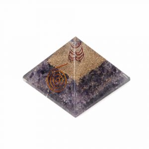 Orgonit Pyramid Ametist - Koppar Spiral - (70 mm)