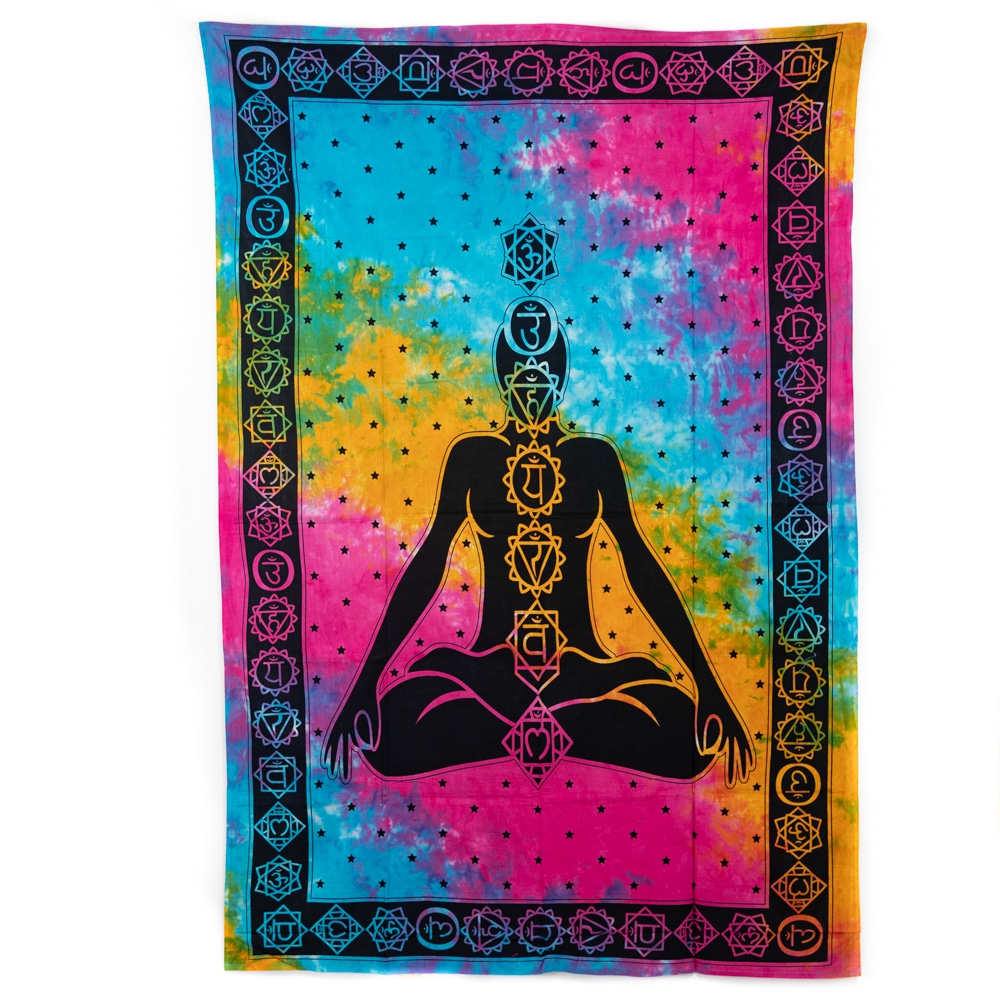 Autentisk Gobeläng för Chakra-Meditation Färgglada (215 x 135 cm)