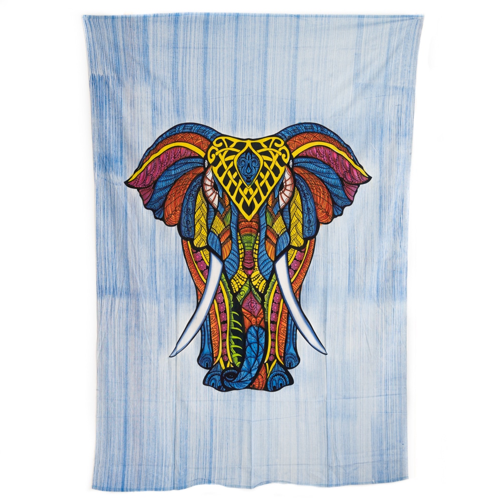 Autentisk Väggbonad Färgglad Elefant (215 x 135 cm)