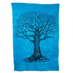 Autentisk Väggbonad med Livets Träd Blå (215 x 135 cm)