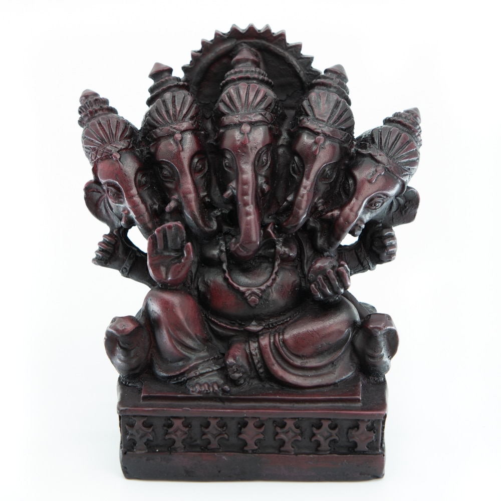 Ganesha Staty med Fem Huvuden (13 cm)