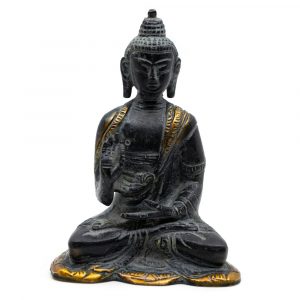 Buddha Staty Antik finish - Mässing - Teaching (12 cm)