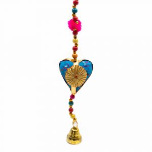 Dekorativ Girlang av tyg Hjärtan med klocka (80 cm)