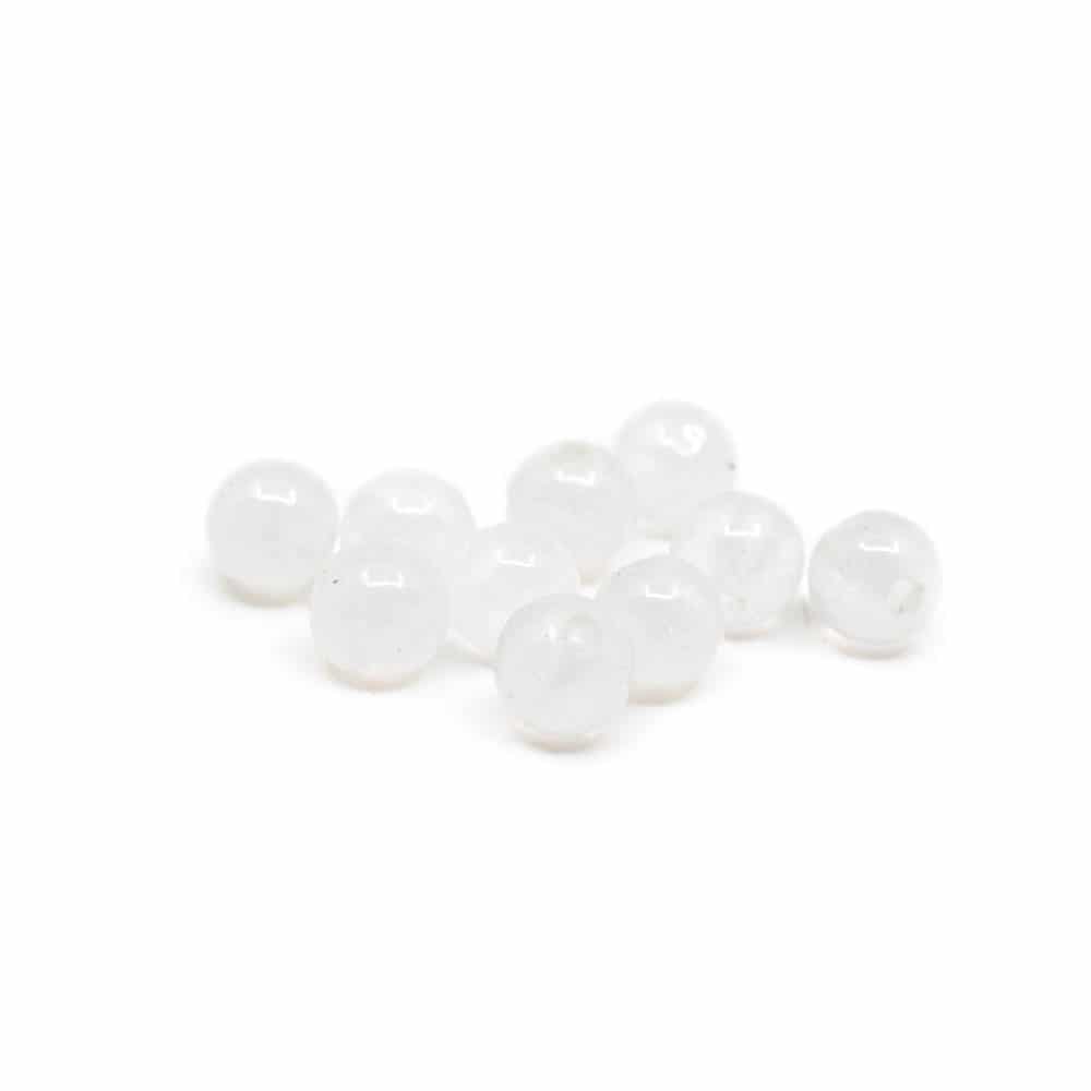 Ädelstenar Lösa Pärlor Vit Jade - 10 stycken (4 mm)