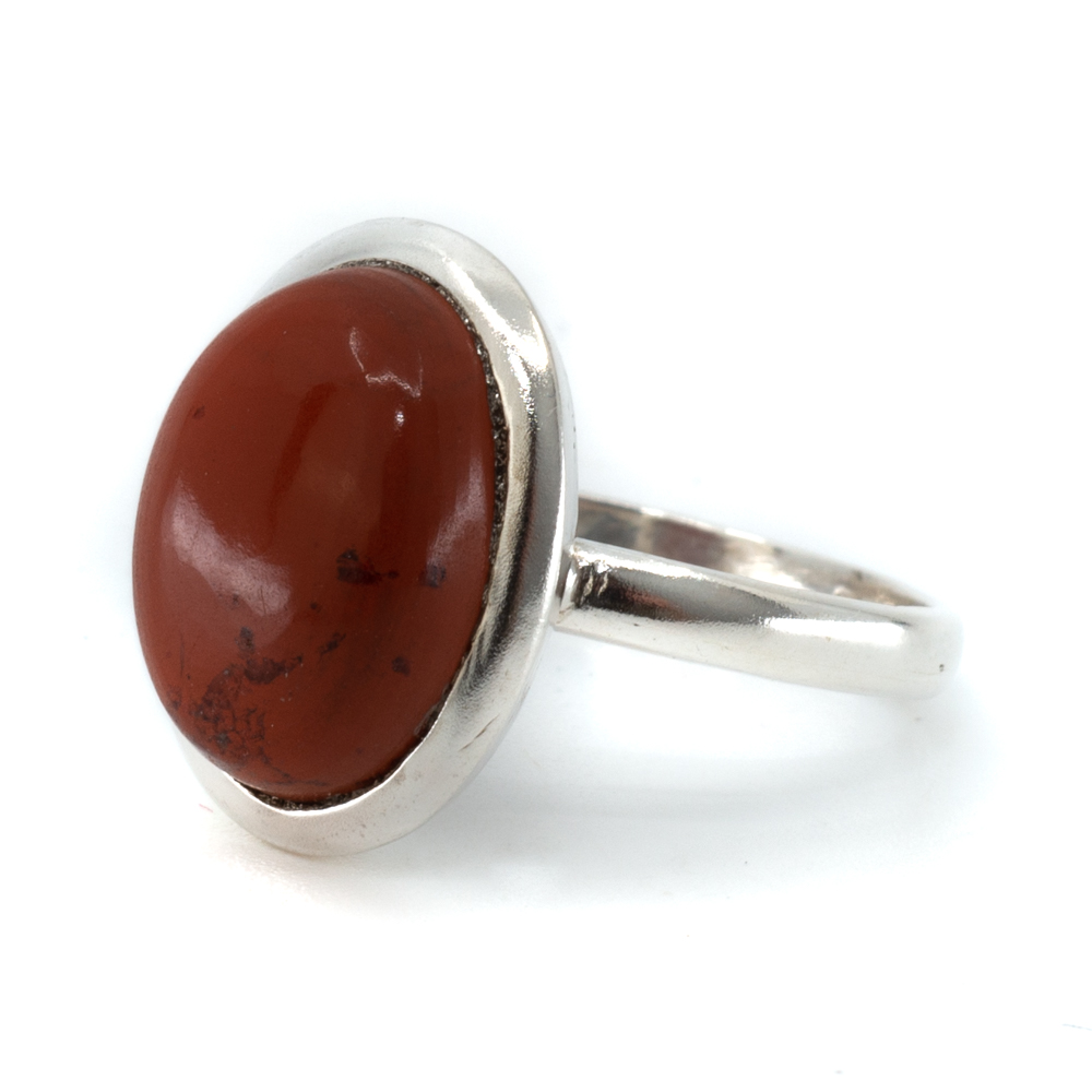 Ädelsten Ring Röd Jaspis 925 Silver "Vaiha" (storlek 17)