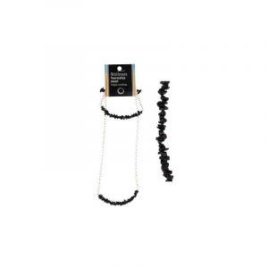 Split Halsband och armband Turmalin svart (Set)