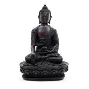 Sittande Buddha - Svart Finish (18 cm)