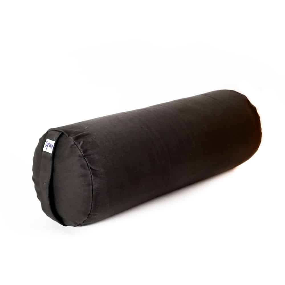Yoga Bolster Svart Rund Bomull - Enfärgad - 59 x 21,5 cm