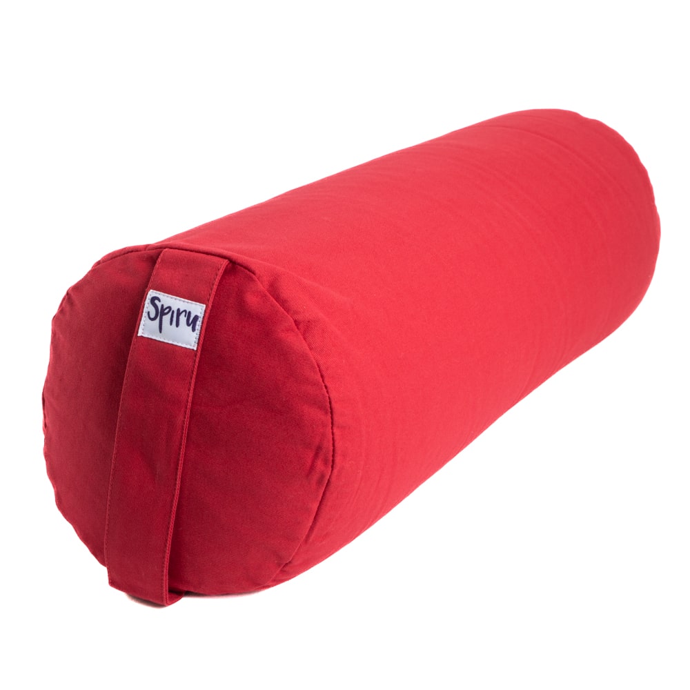 Yoga Bolster Röd Rund Bomull - Enfärgad - 59 x 21,5 cm