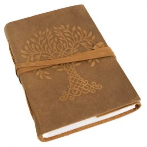 Handgjord anteckningsbok i läder Livets träd (17,5 x 13 cm)