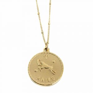 Horoskop Metall Hänge Väduren Guldfärgad (25 mm)