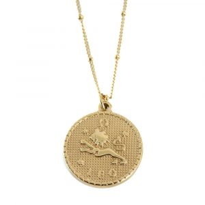 Horoskop Metall Hänge Lejonet Guldfärgad (25 mm)