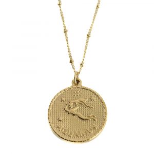 Horoskop Metall Hänge Vattumannen Guldfärgad (25 mm)
