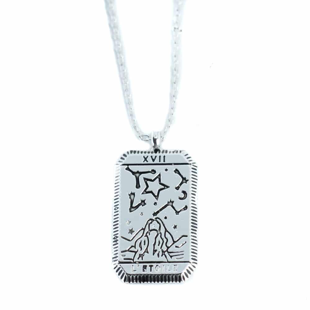 Tarot Amulett Mässing Silverfärgad "stjärnan"