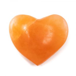 Hjärtformad Selenit Sten Orange 50 mm