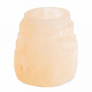 Selenit ljusstake Cylinder Orange - 5 x 8 cm (ca 600 gram)