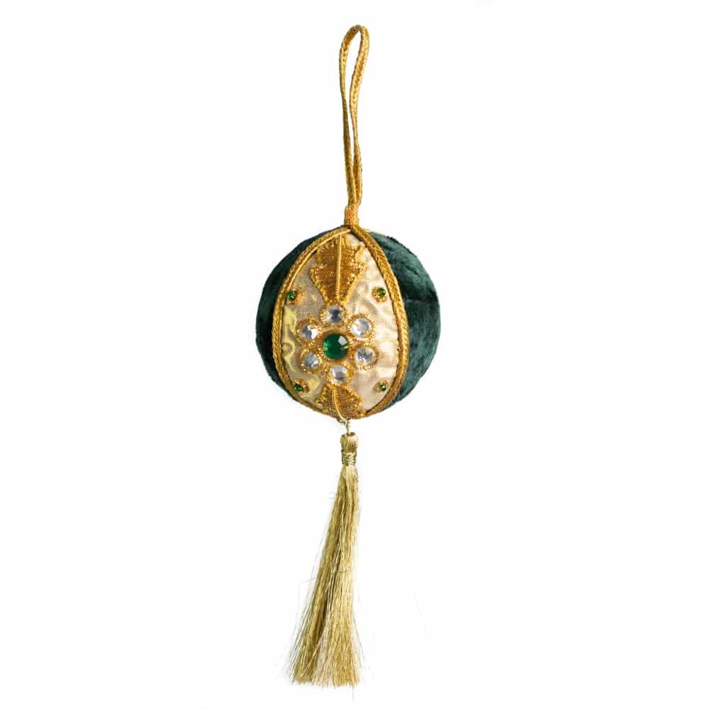 Traditionell Dekorationshänge Grön Boll (24 cm)