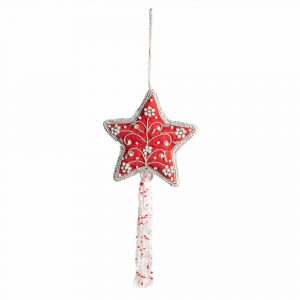 Traditionell Dekorationshänge Röd Stjärna (26 cm)