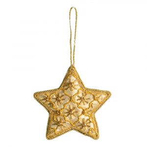 Traditionell Dekorationshänge Gul Stjärna (17 cm)