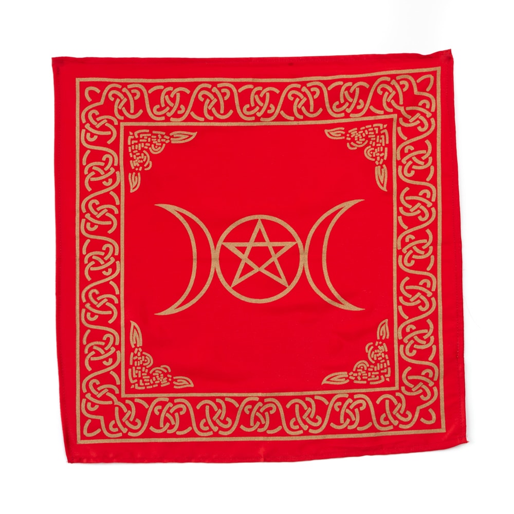 Altarduk av Bomull Pentagram röd (50 x 50 cm)