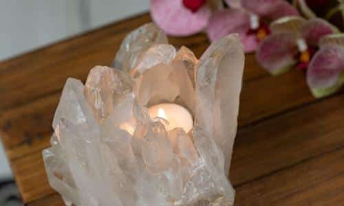 Bergkristal Waxinelichthouder